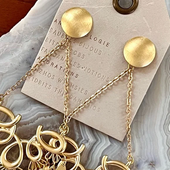 🌺🎉HP🎉🌺 NWT Anthropologie Gold Scroll Chandeliers - Picture 13 of 16